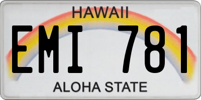 HI license plate EMI781