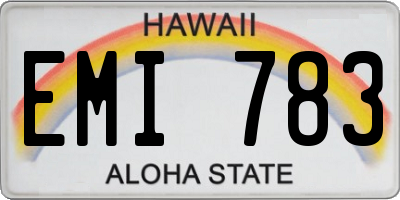 HI license plate EMI783