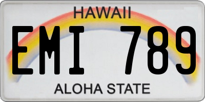 HI license plate EMI789
