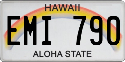 HI license plate EMI790