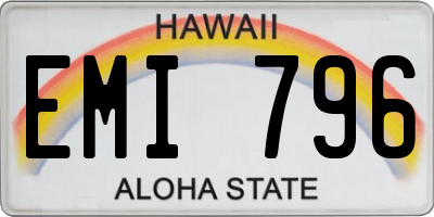 HI license plate EMI796