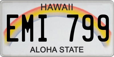 HI license plate EMI799