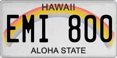 HI license plate EMI800