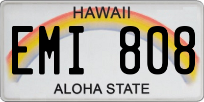 HI license plate EMI808