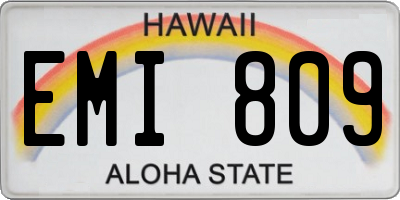 HI license plate EMI809