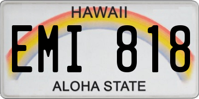 HI license plate EMI818