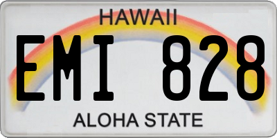 HI license plate EMI828