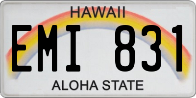HI license plate EMI831