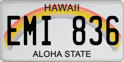 HI license plate EMI836