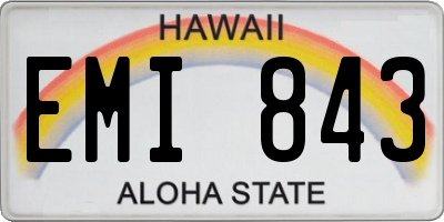 HI license plate EMI843