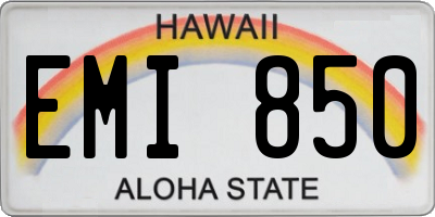 HI license plate EMI850