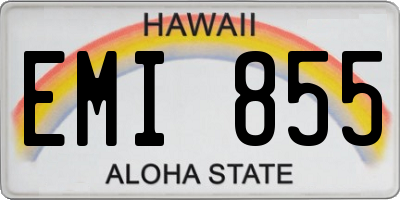 HI license plate EMI855