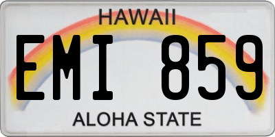 HI license plate EMI859