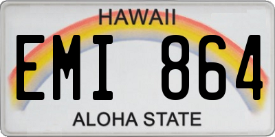 HI license plate EMI864