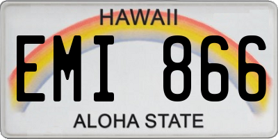 HI license plate EMI866