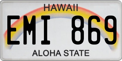 HI license plate EMI869