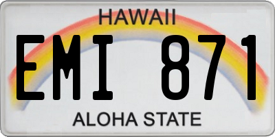 HI license plate EMI871