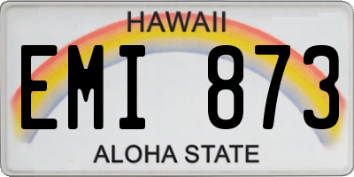 HI license plate EMI873