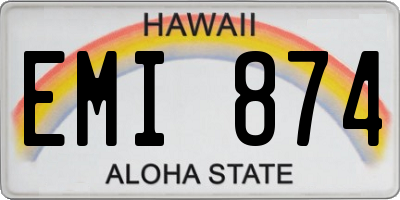 HI license plate EMI874