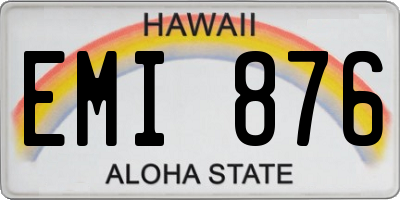 HI license plate EMI876