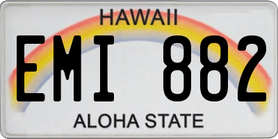 HI license plate EMI882