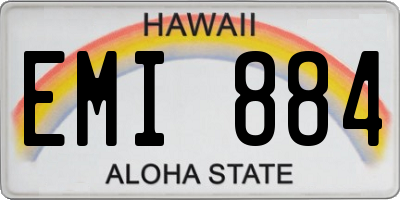 HI license plate EMI884