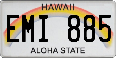 HI license plate EMI885