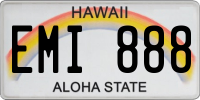 HI license plate EMI888