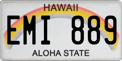HI license plate EMI889