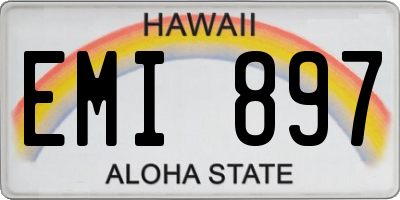HI license plate EMI897