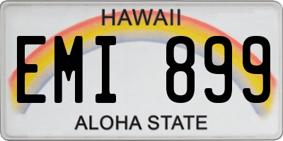 HI license plate EMI899