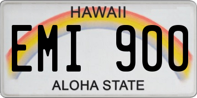 HI license plate EMI900