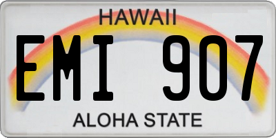 HI license plate EMI907