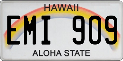 HI license plate EMI909