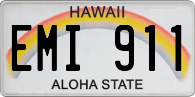 HI license plate EMI911