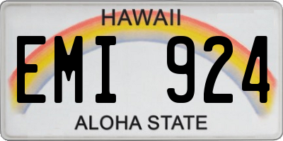 HI license plate EMI924