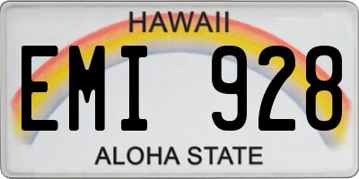 HI license plate EMI928