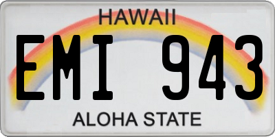 HI license plate EMI943