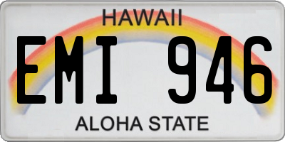 HI license plate EMI946