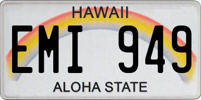 HI license plate EMI949