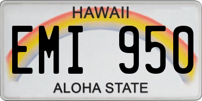 HI license plate EMI950