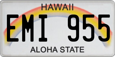HI license plate EMI955