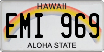 HI license plate EMI969