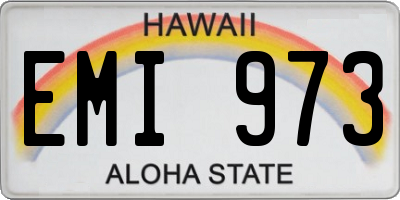 HI license plate EMI973