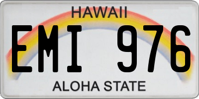 HI license plate EMI976
