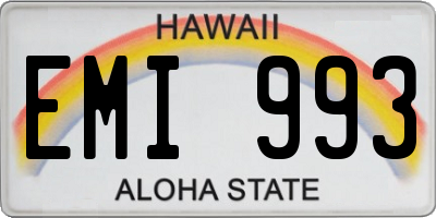 HI license plate EMI993