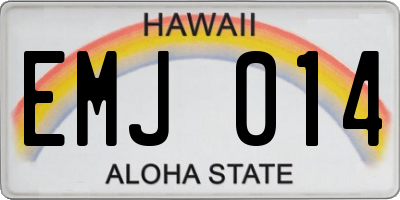 HI license plate EMJ014