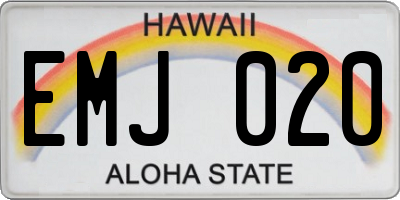HI license plate EMJ020