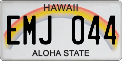HI license plate EMJ044