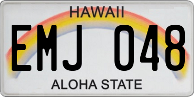HI license plate EMJ048